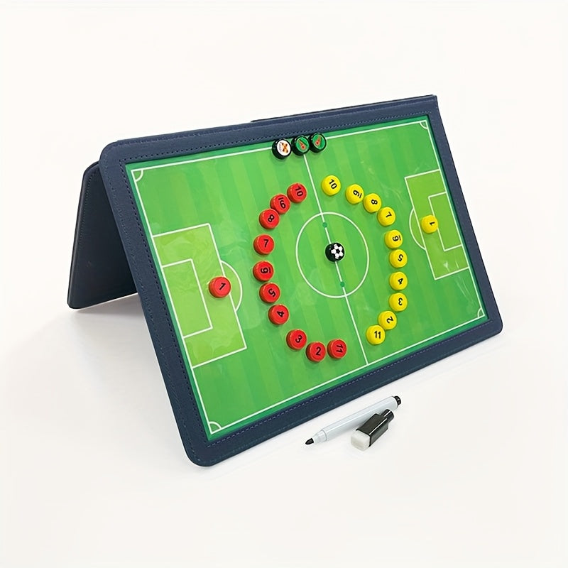 Double-Sided Magnetic Soccer Coaching Clipboard with Erasable Markers - Tactical Board for Training & Referees