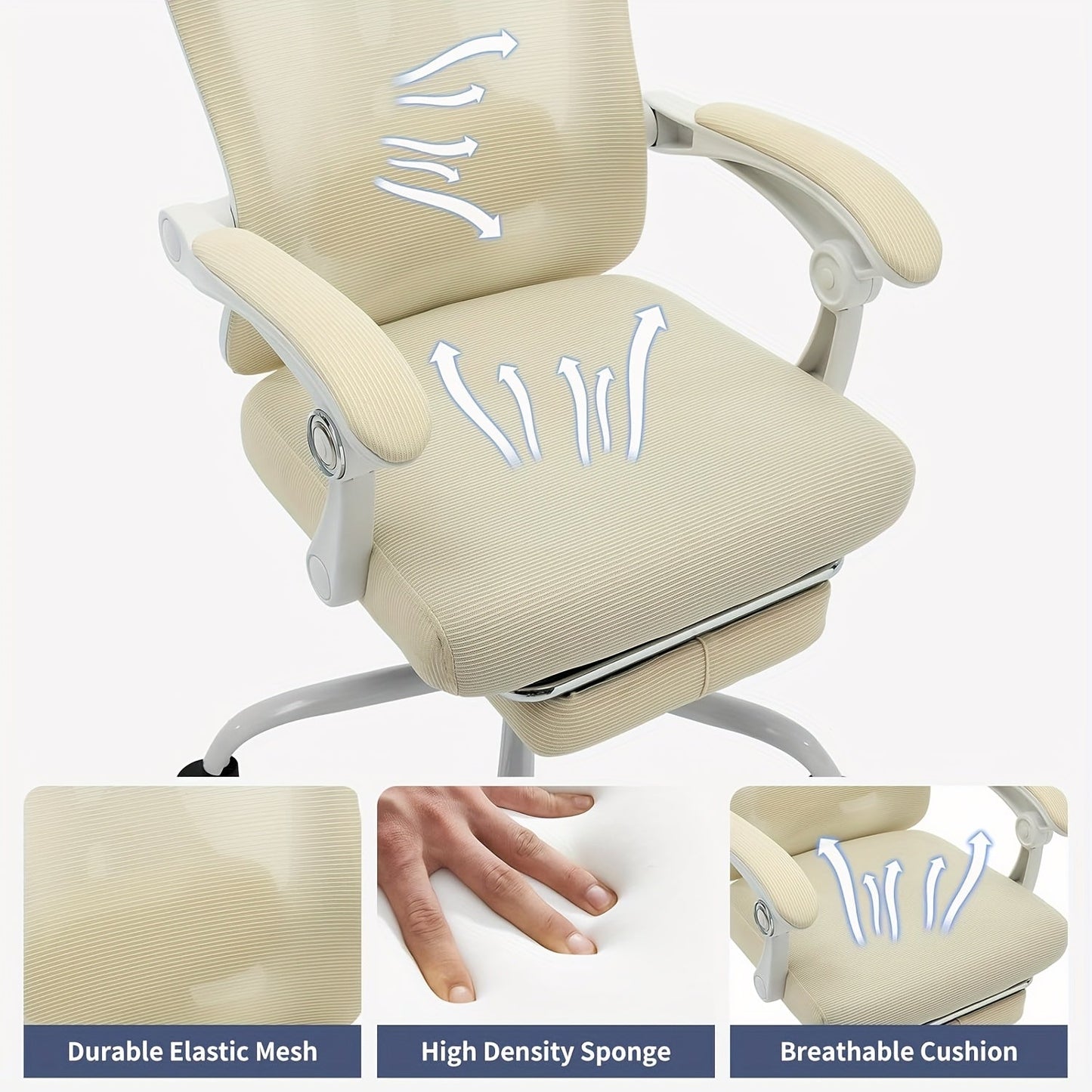 Ergonomic Office Chair with Adjustable Lumbar Support and Footrest