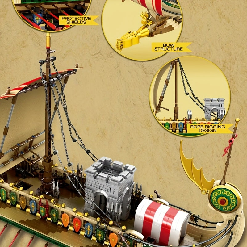 2982-Piece Pirate Ship Building Blocks for Holiday Gifts | Home Decor Bricks
