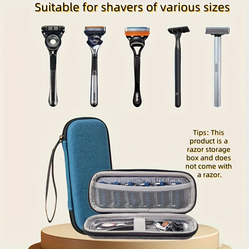 Vintage Razor Storage Bag - EVA Hard Shell & Polyester, Perfect for Shaver Organization