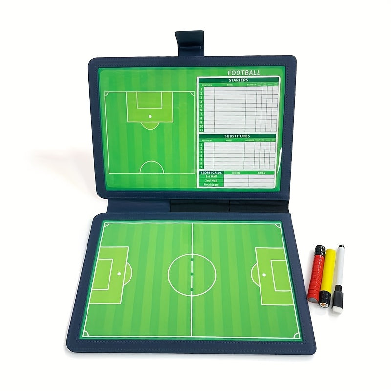 Double-Sided Magnetic Soccer Coaching Clipboard with Erasable Markers - Tactical Board for Training & Referees