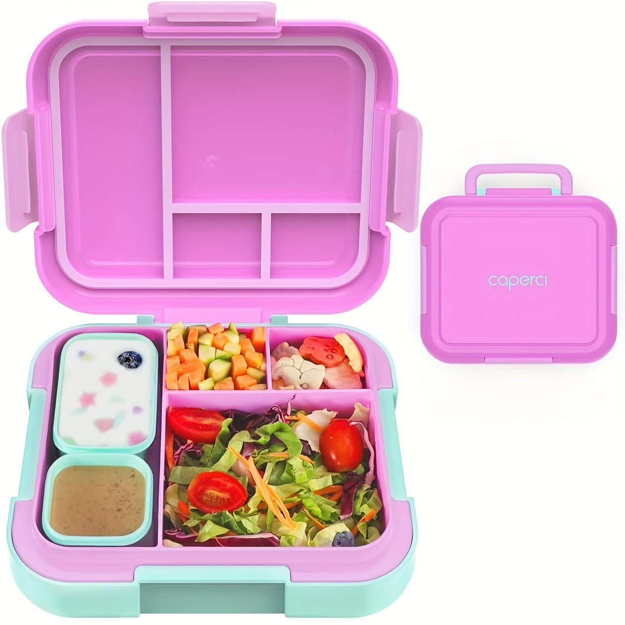 Caperci Bento Box - Large 4.8 Cups, Leak-Proof Lunch Box with Modular Containers