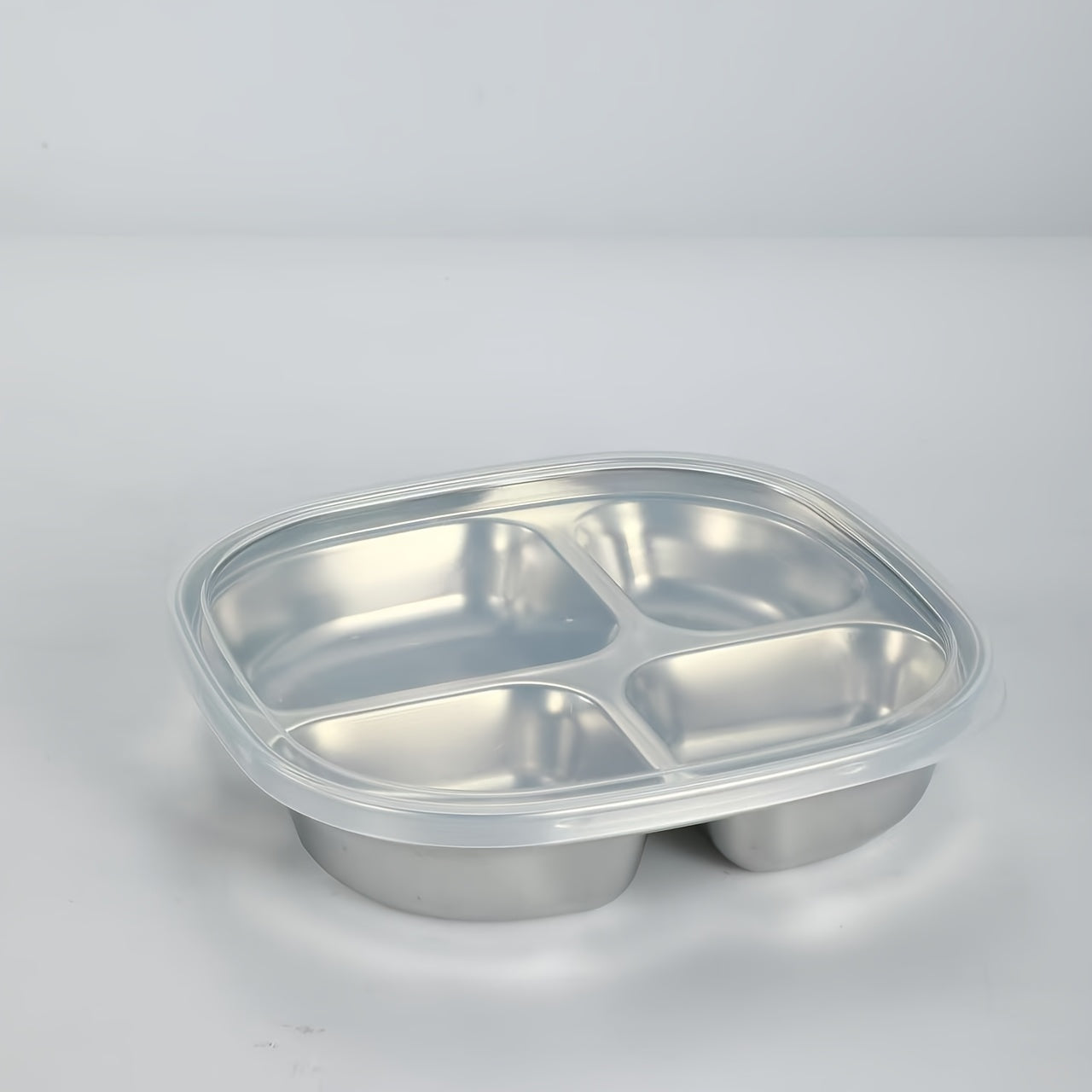 Stainless Steel Plate with PP Lid - Ideal for Kitchens, Restaurants & Parties