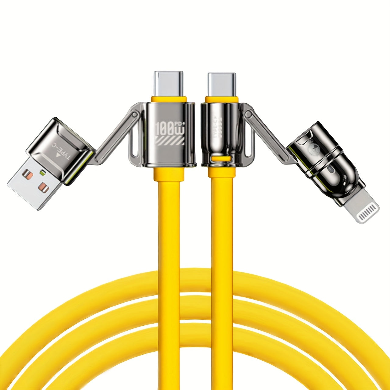 4-in-1 Kirsite Cable 100W Super Fast Charging for iPhone, iPad, Notebook, Mobile Phone