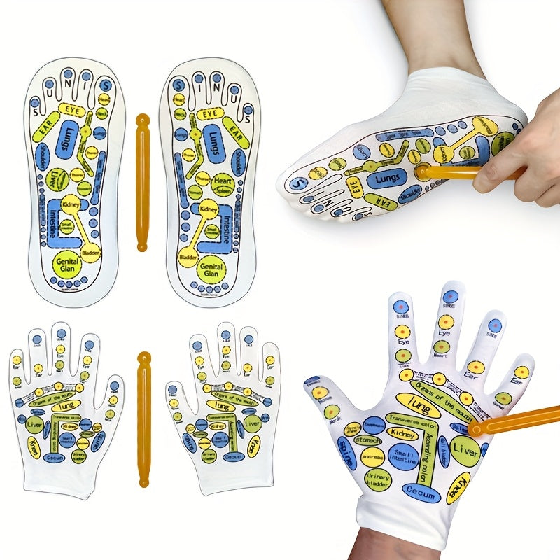 Acupressure Massage Socks with Trigger Point & Massage Tool - Perfect Reflexology Gift