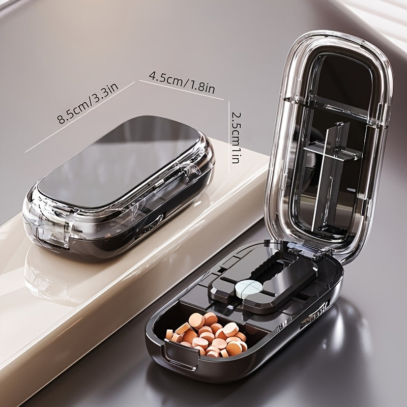 LDQ Pill Cutter & Portable Dispenser - Accurate Tablet Splitter & Organizer