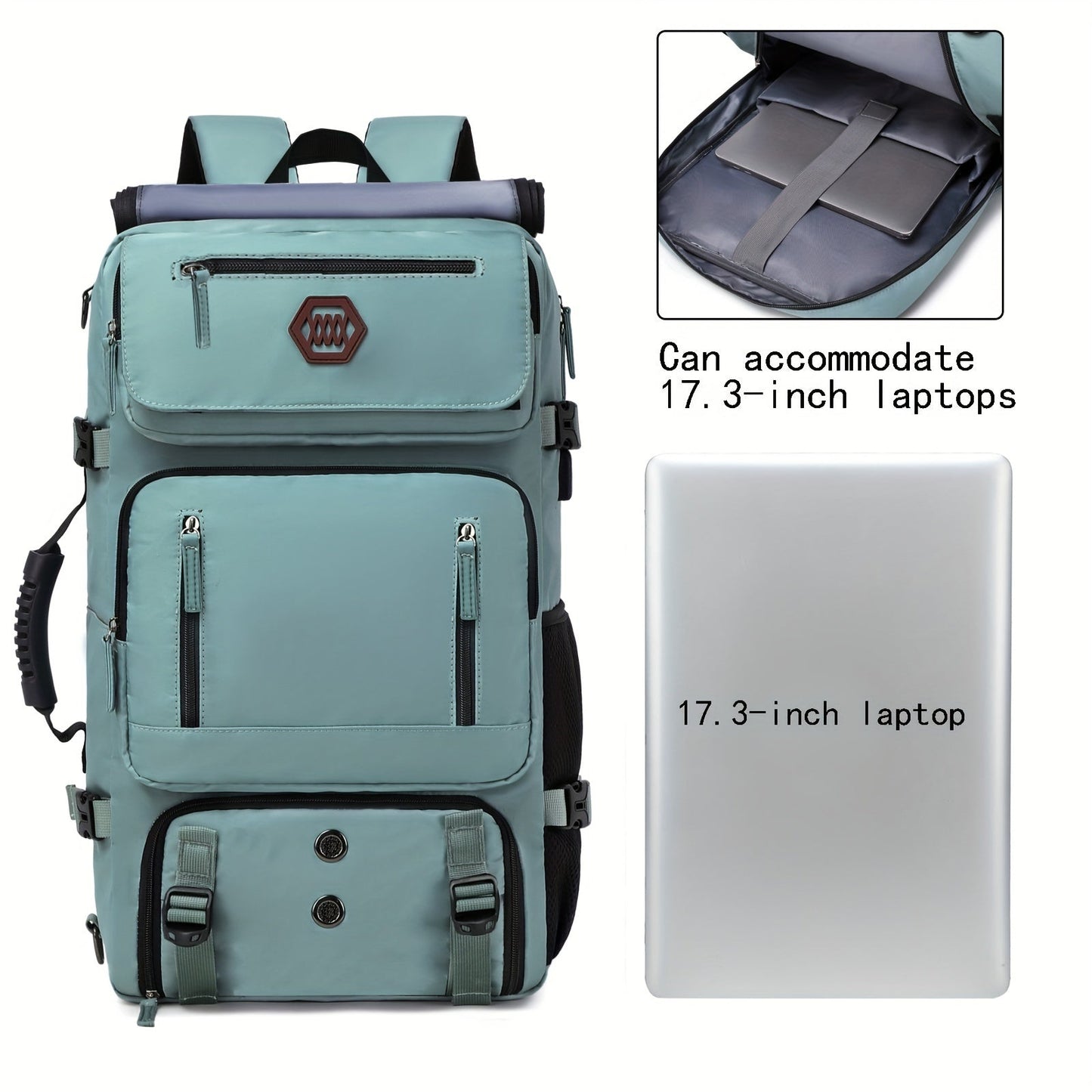 50L Large Capacity Travel Backpack with USB Charging - Unisex, Multi-Functional, Sports Style