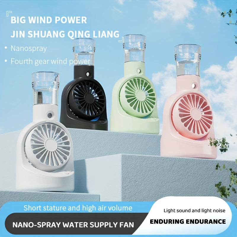 SENBOWE 2-in-1 USB Fan & Humidifier - Portable, Quiet, 4 Speeds, Adjustable Humidity - Ideal for Home & Office