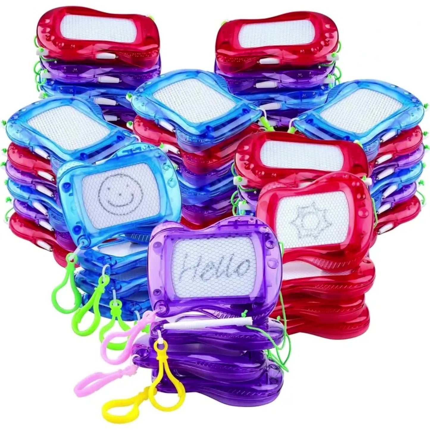 10pcs Mini Magnetic Drawing Boards with Pens & Keychains - Ideal for Party Favors & Classroom Rewards