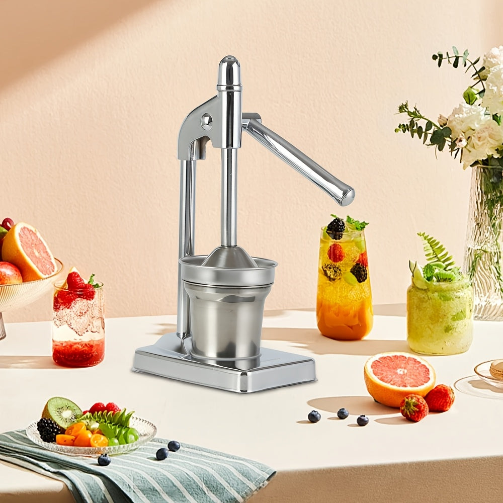High-Yield Stainless Steel Manual Juicer, Easy-Clean & Durable for Citrus Fruits