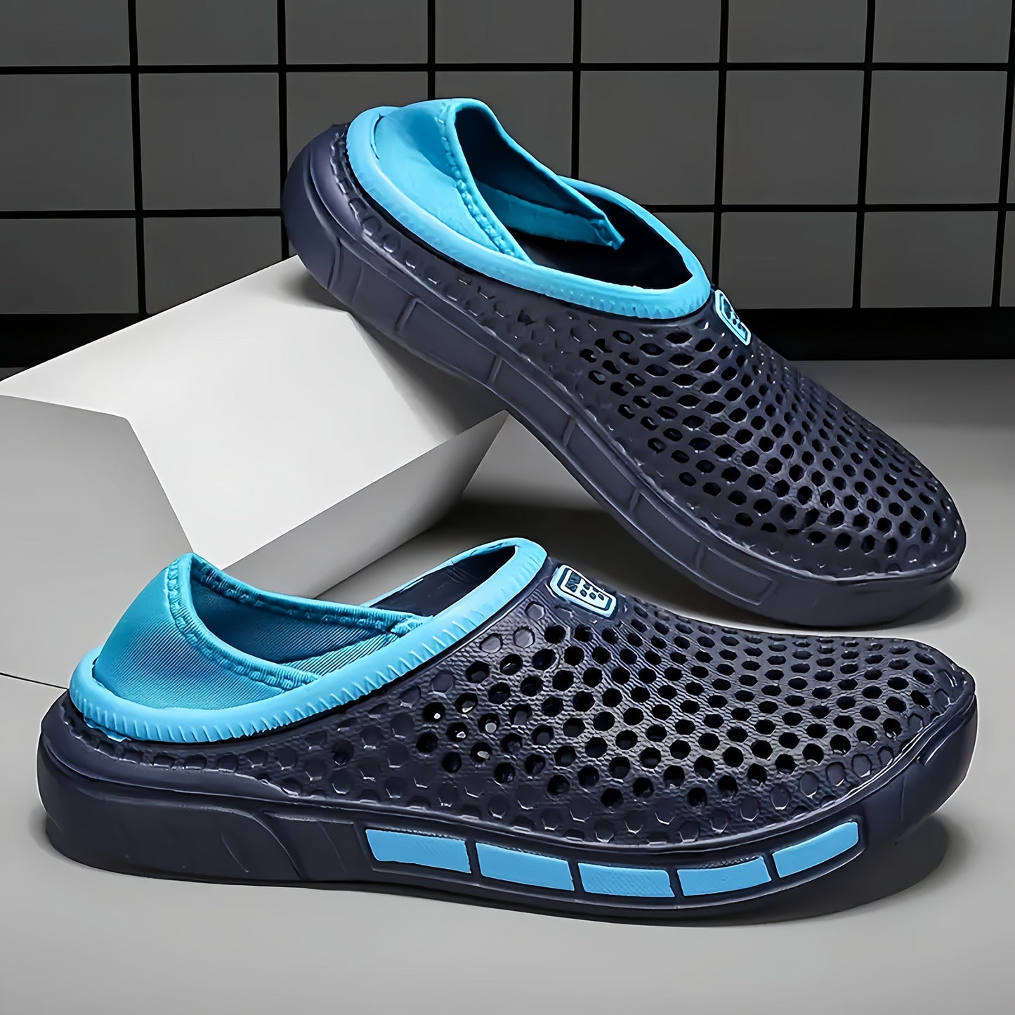 Men's Summer Breathable Slide Sandals - Dual Wear for Sports & Beach