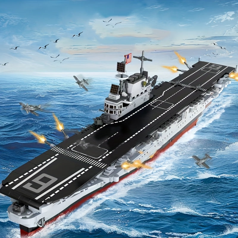 1883pcs Aircraft Carrier Building Blocks - Perfect for Christmas & Halloween Gifts