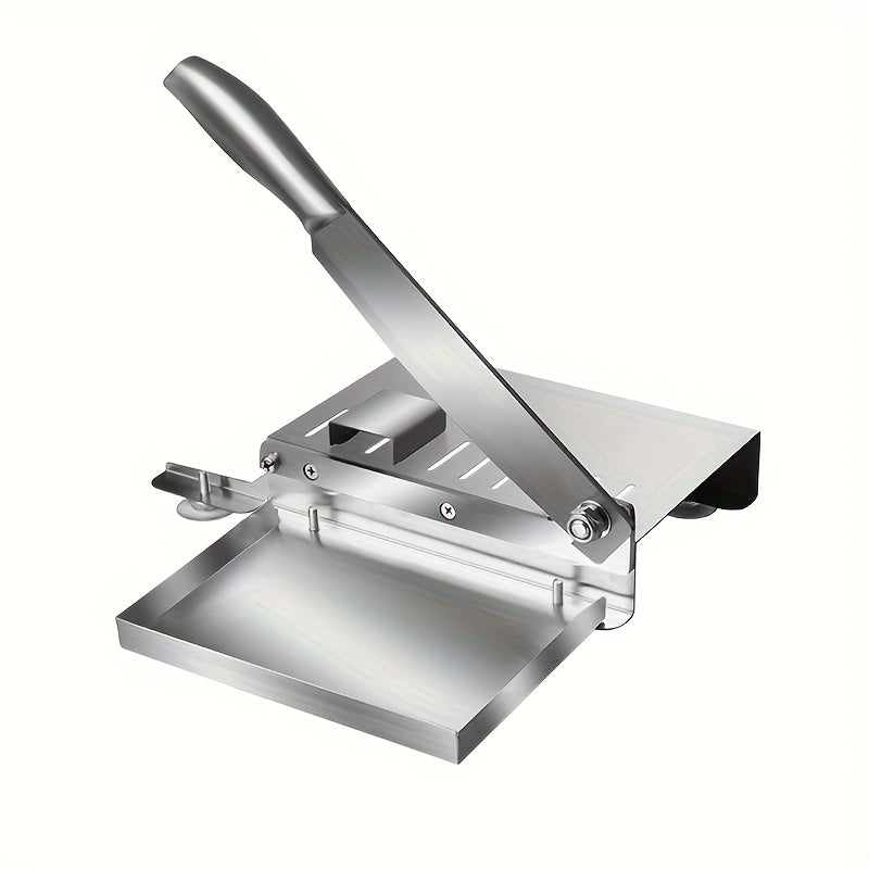 Easy-Clean Stainless Steel Manual Meat Slicer – Slice Frozen Beef, Vegetables & Bones Effortlessly | No Power Needed, Durable Kitchen Gadget