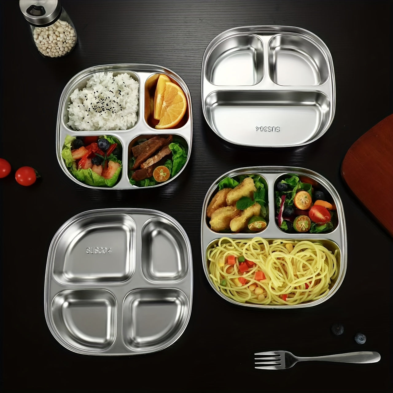 Stainless Steel Plate with PP Lid - Ideal for Kitchens, Restaurants & Parties
