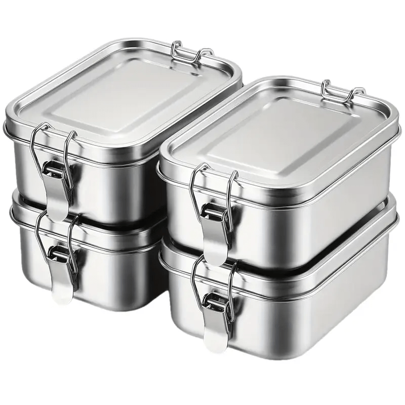 Large Capacity 304 Stainless Steel Square Lunch Box with Compartments