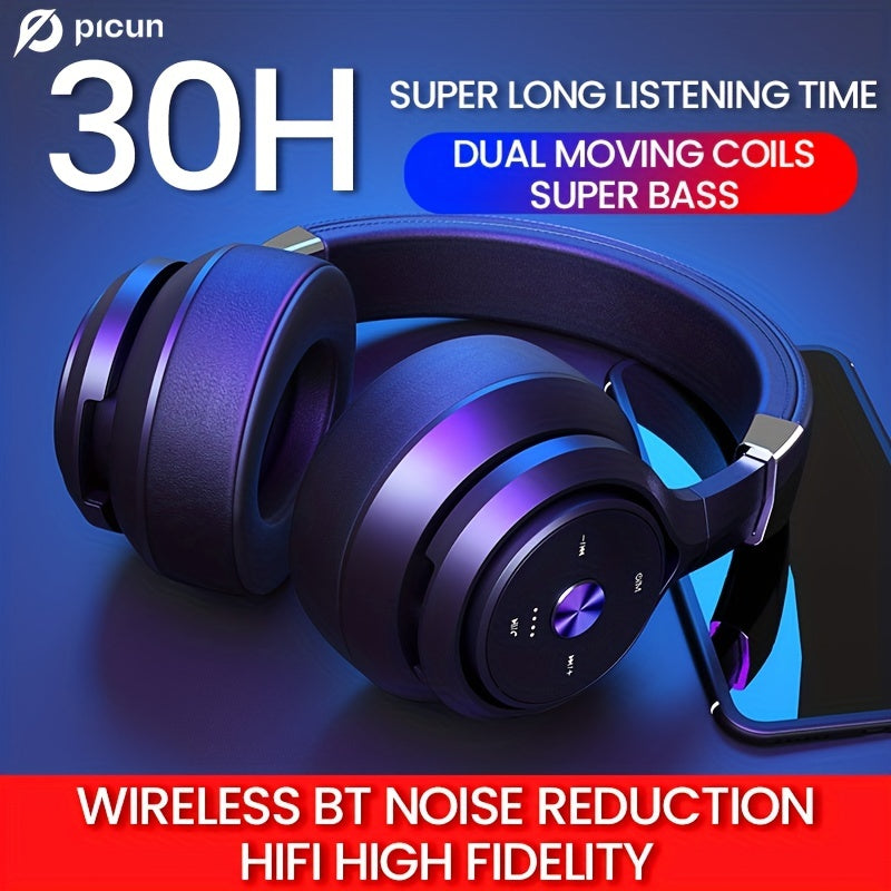 Picun P28X 60H Wireless Headphones - Hi-Fi Sound, Gaming & Movie Ready