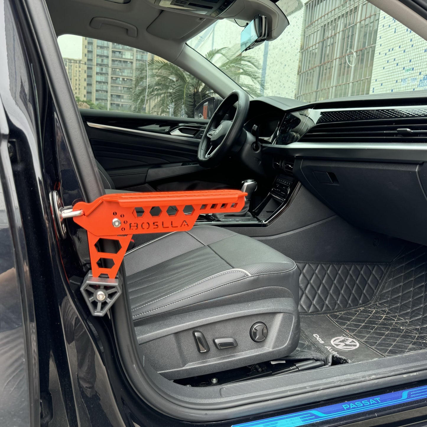 BOSLLA Folding Car Door Step - Easy Install, 204KG Load, Universal Fit