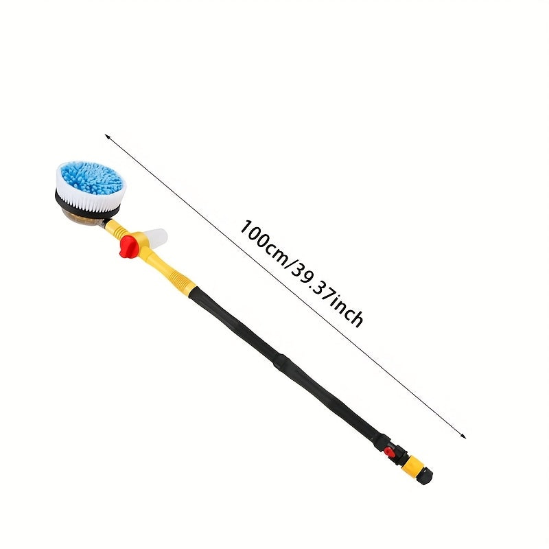 360° Rotating Car Wash Brush Kit with Soap Dispenser - Versatile Microfiber Cleaning for Vehicles, Yard, and Pets