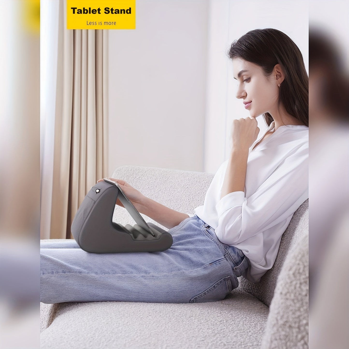 Versatile Tablet Pillow Stand with Adjustable Angles and Stylus Pocket