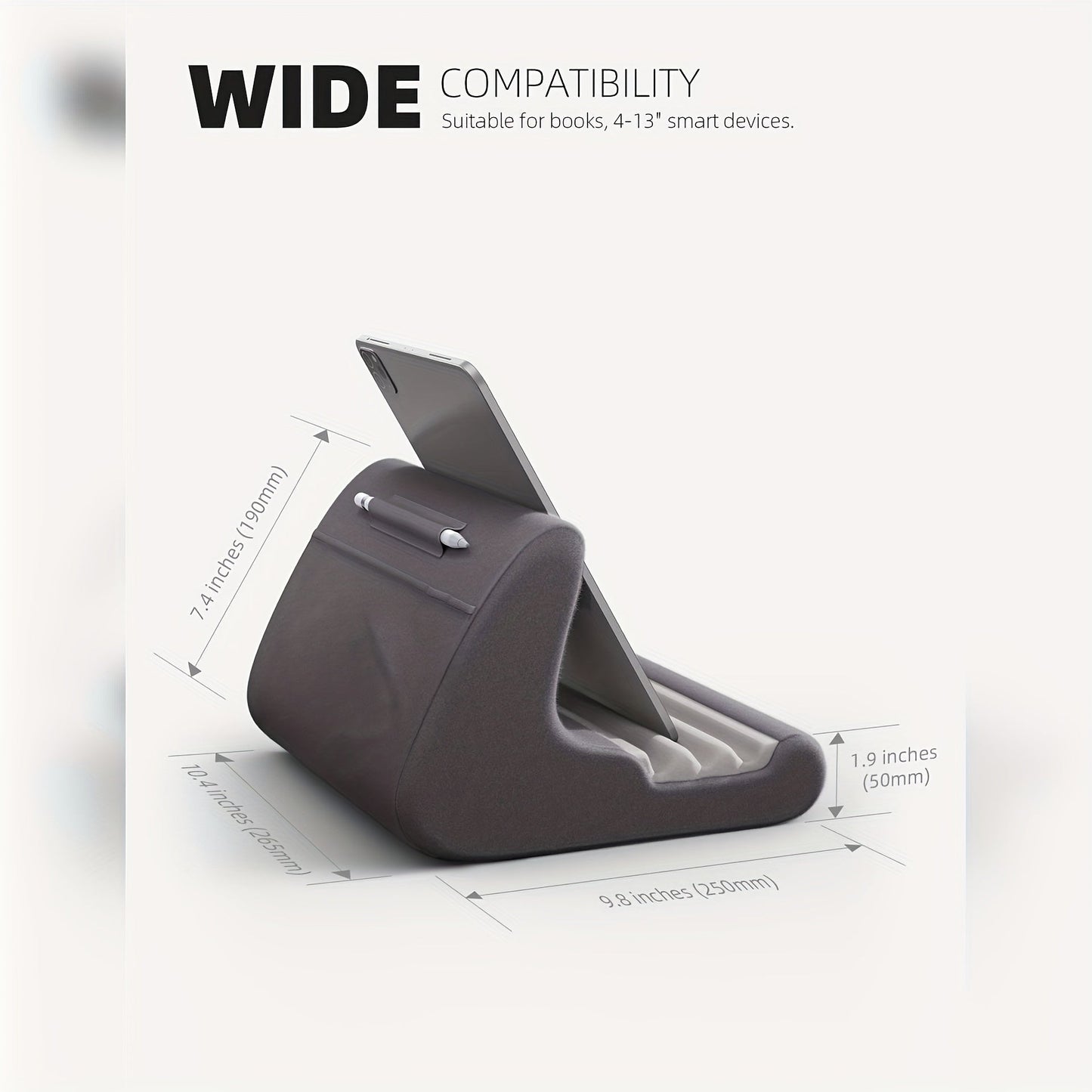 Versatile Tablet Pillow Stand with Adjustable Angles and Stylus Pocket