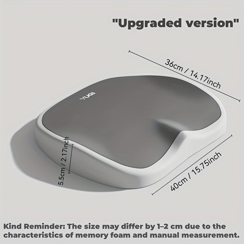 10-Hour Ergonomic Memory Foam Office Chair Cushion - Adjustable Support