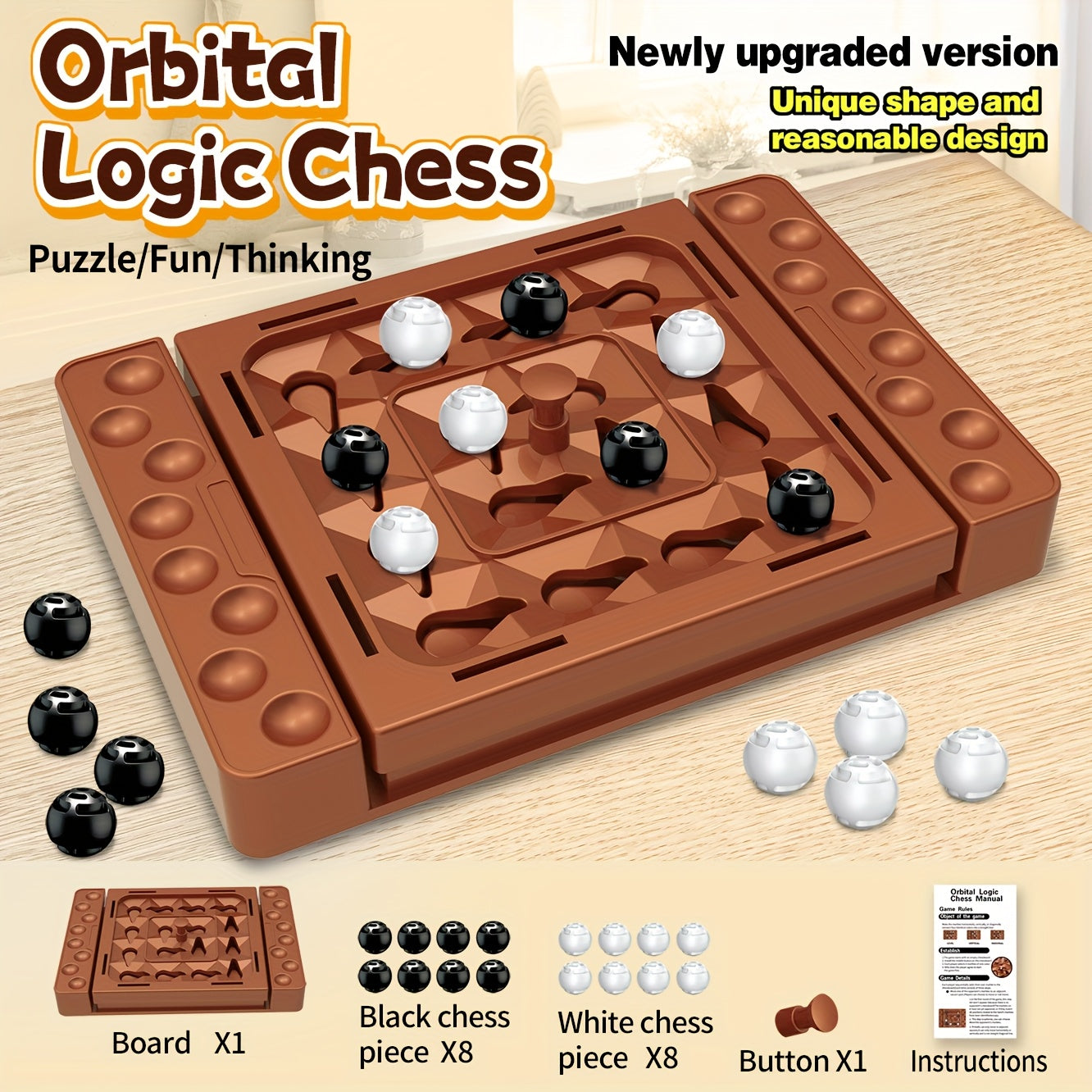 Kids' Logic Chess Game - Boosts Coordination & Family Fun, Durable ABS, Perfect Gift