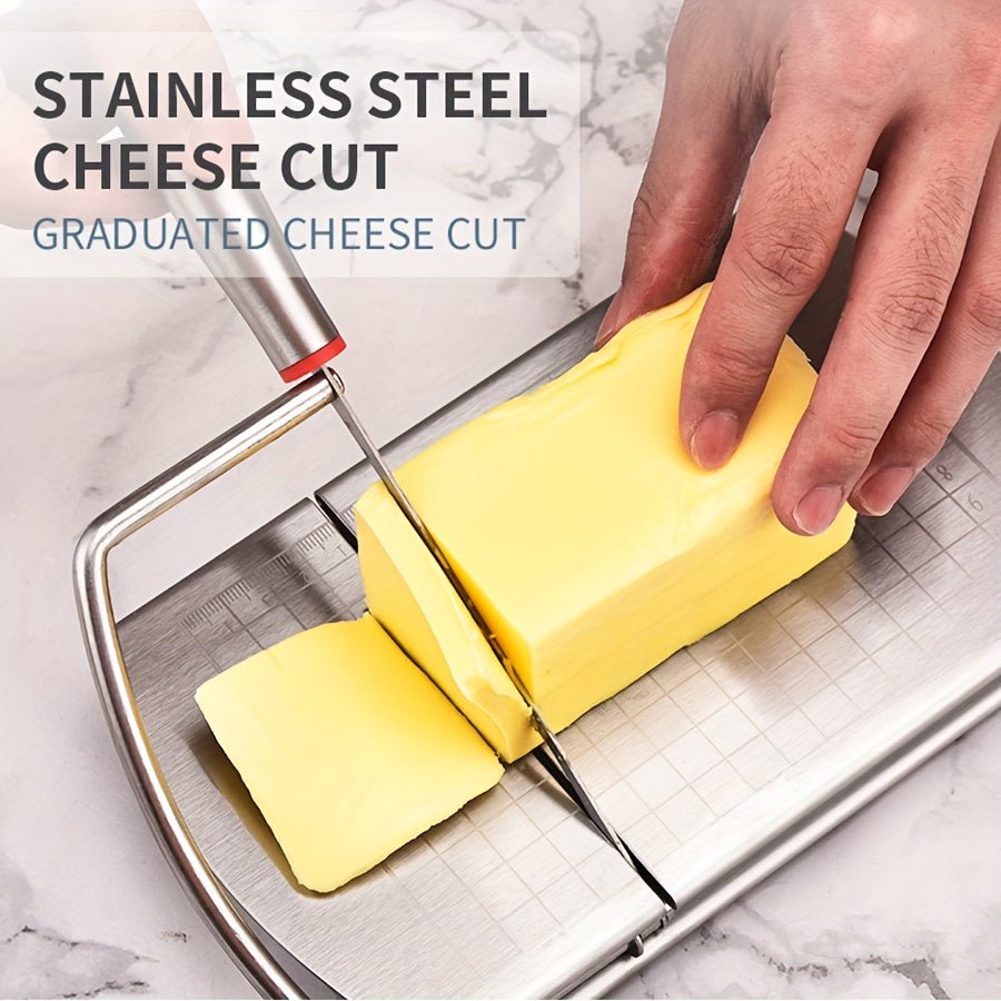 Stainless Steel Cheese and Butter Cutter with Measurements – Heavy Duty Kitchen Gadget