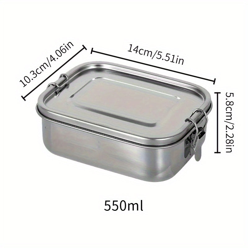 Large Capacity 304 Stainless Steel Square Lunch Box with Compartments