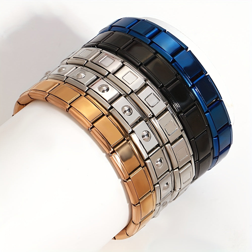 Stainless Steel Golden Elastic Bracelet - Perfect Valentine's Day Gift for Men & Women