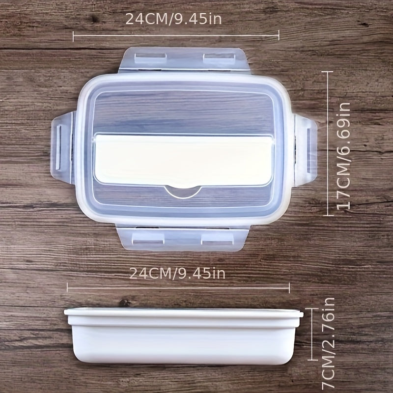 Leak-Proof Stainless Steel Bento Lunch Box with 3 Compartments - Durable & Easy to Clean - Perfect for School, Work & Travel