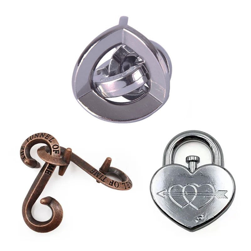 3pcs Metal Puzzle Set - Unlock Toy Brain Teasers for All Ages - Perfect for Gifts & Parties