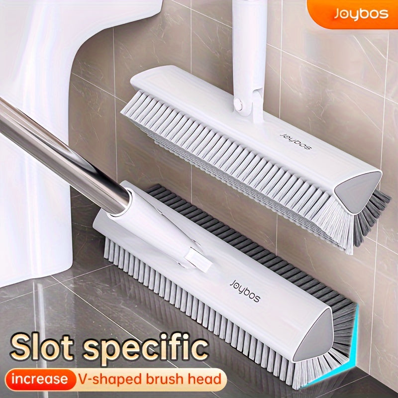 Joybos Dual-Sided Cleaning Brush with Long Handle & Swivel V-Shaped Head