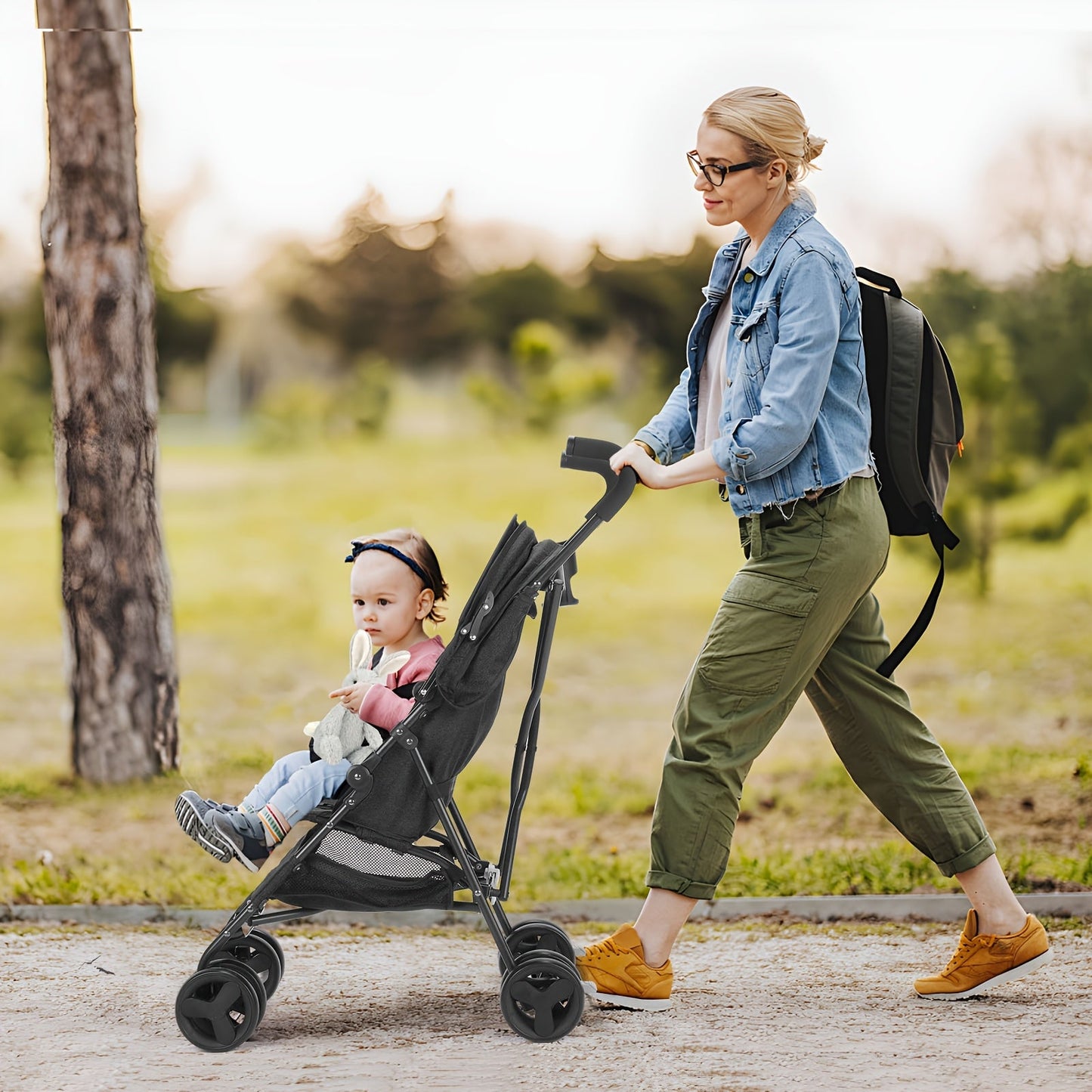 Wedyvko Foldable Baby Travel Stroller with Sun Canopy & Storage Basket - Lightweight & Portable for Infants