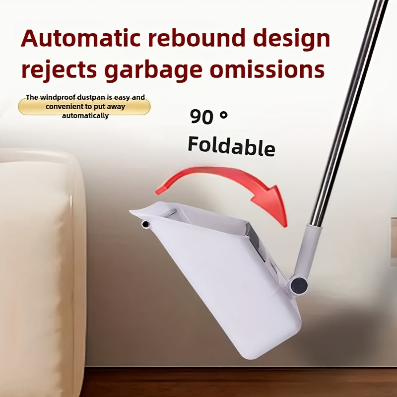 4-In-1 Foldable Broom And Dustpan Set - Compact Design for Easy Home Cleaning