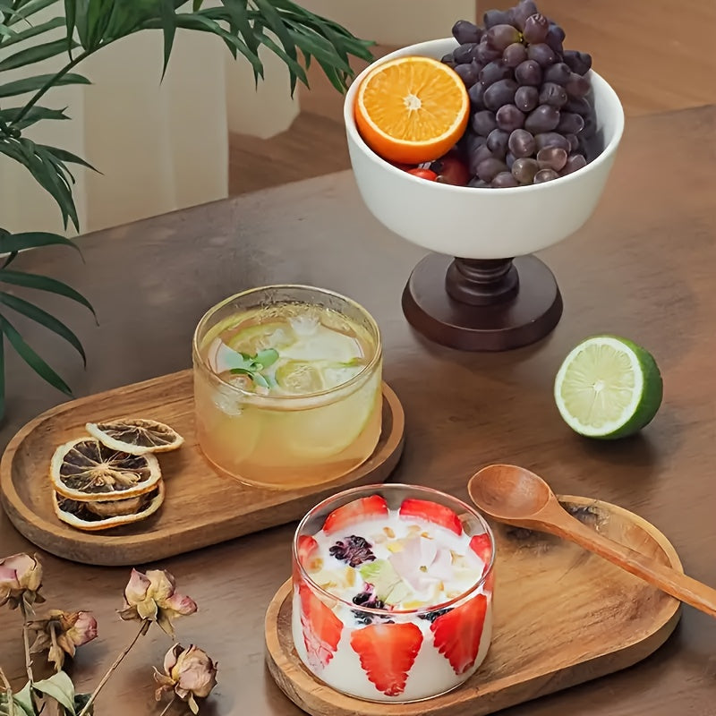 4-Pack 6.4oz High Borosilicate Glass Dessert Bowls - Microwave & Dishwasher Safe