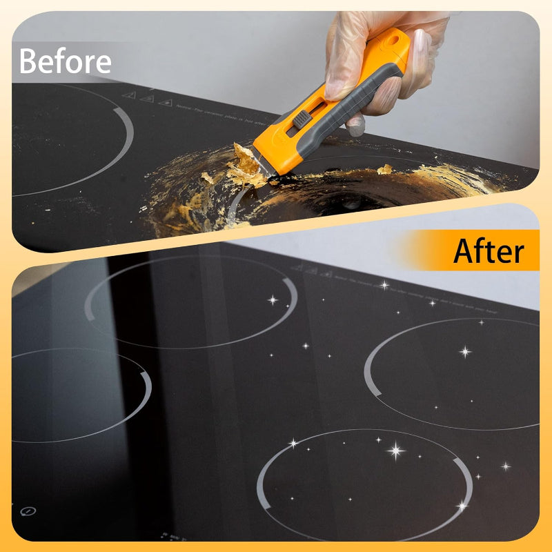 10-Blade Adhesive Removal Scraper Tool with Tail - Versatile Glass & Surface Cleaner
