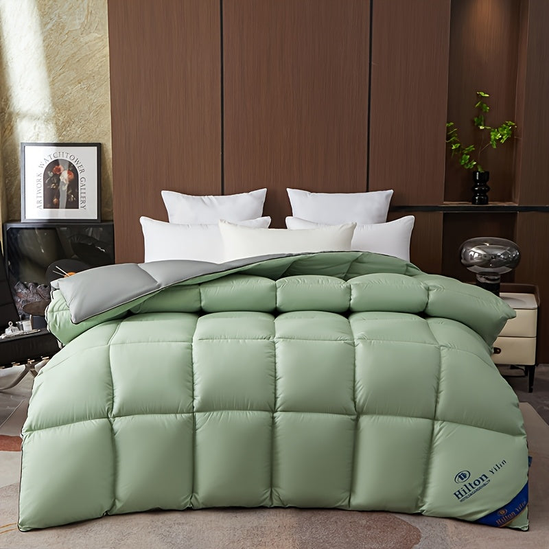 Hilton Style Double-Layered Quilt - Elegant All-Season Comfort with Soft Brushed Polyester in Light Blue