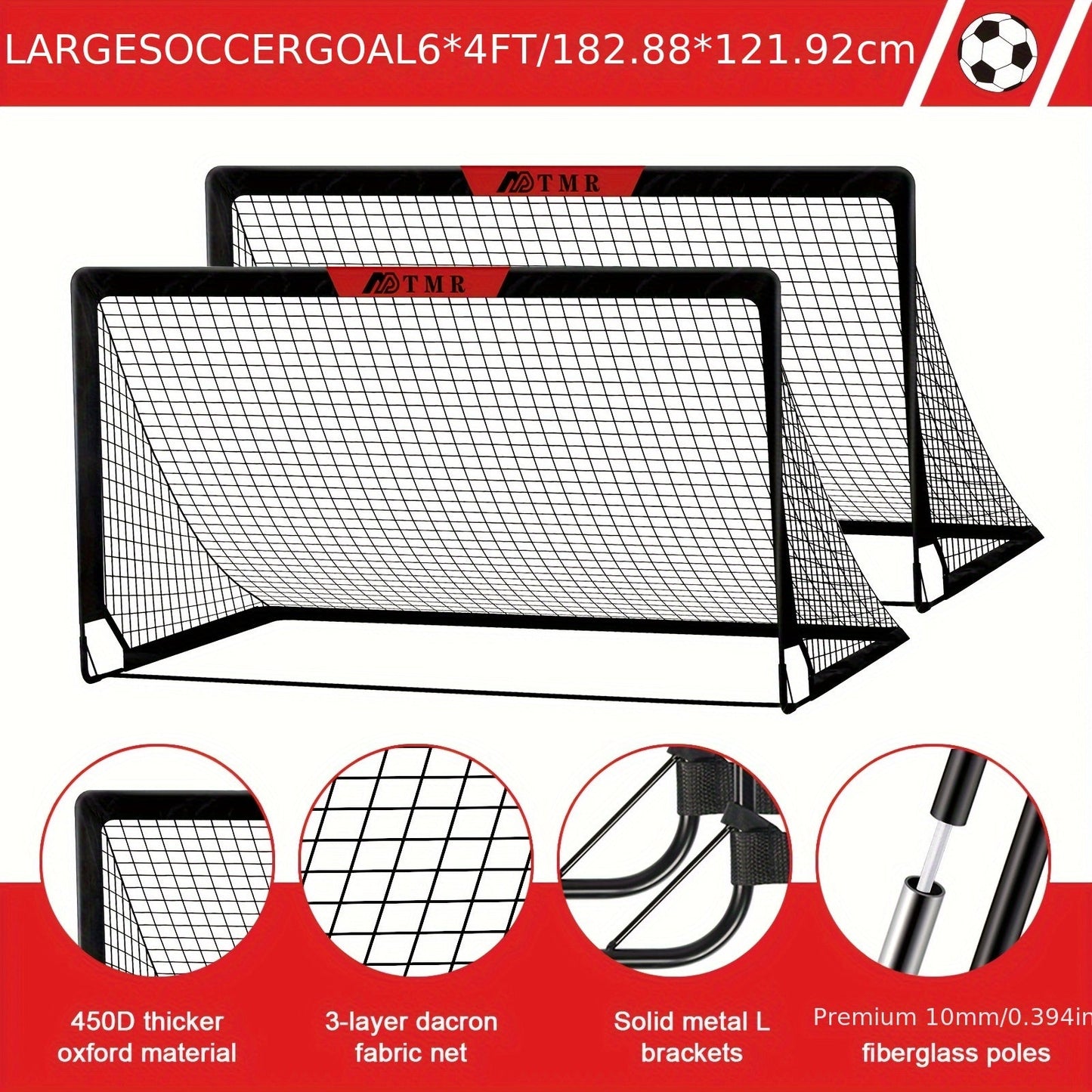 Complete Soccer Goal Set with Ball, Pump, Ladder & Cones | CENLEN