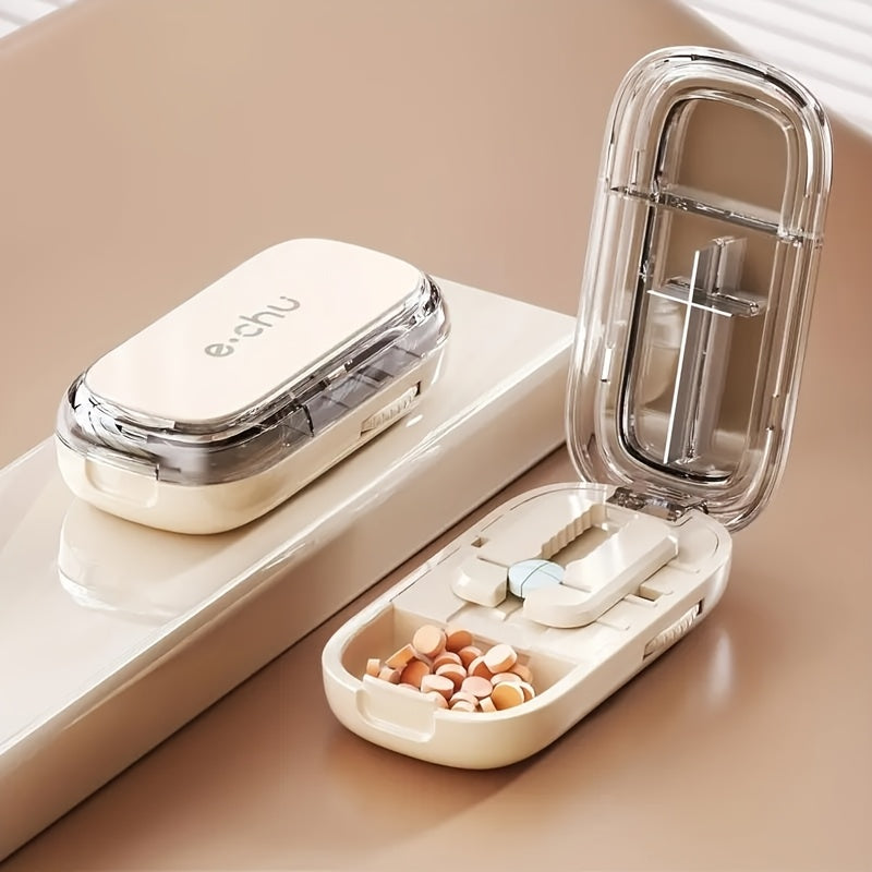 LDQ Pill Cutter & Portable Dispenser - Accurate Tablet Splitter & Organizer