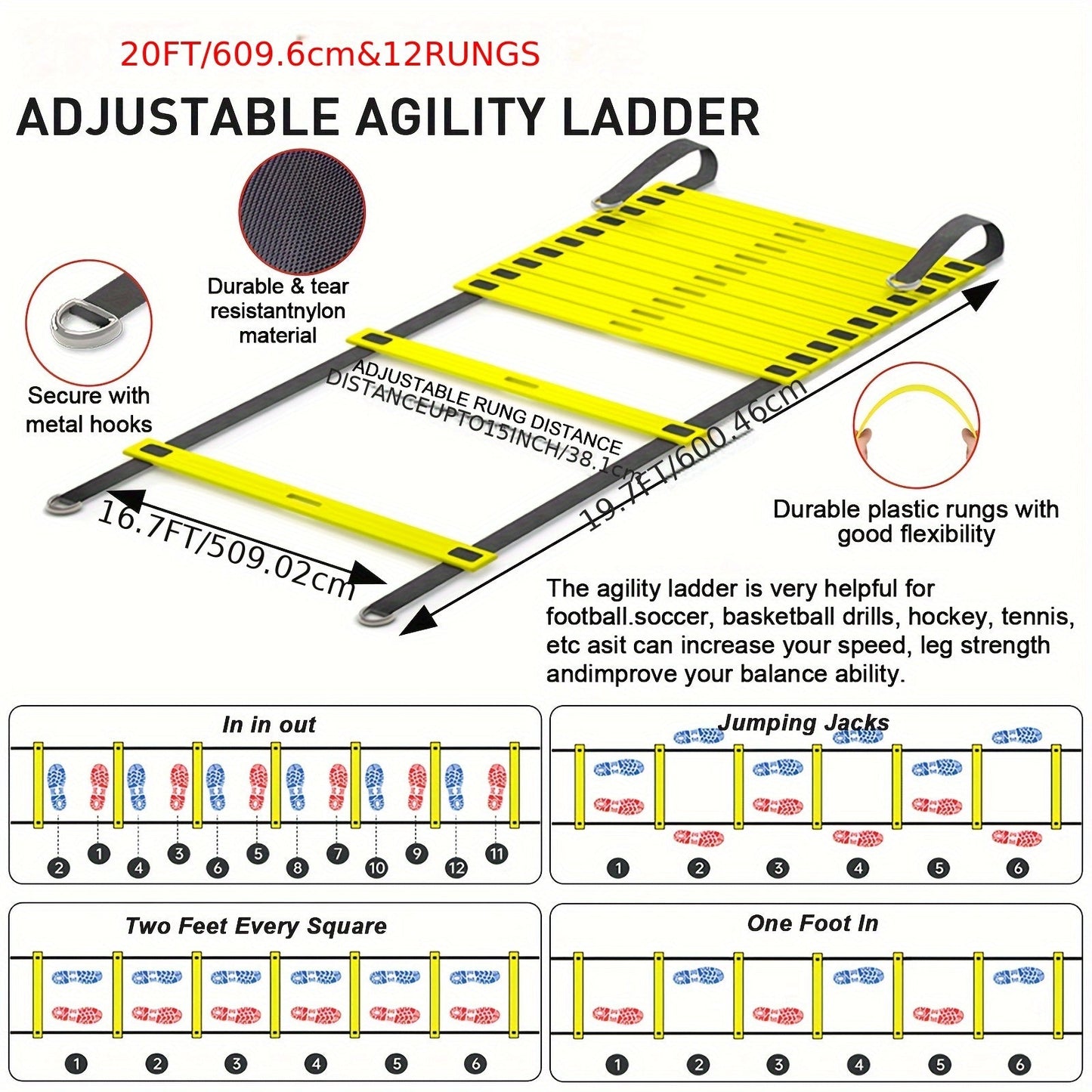 Complete Soccer Goal Set with Ball, Pump, Ladder & Cones | CENLEN