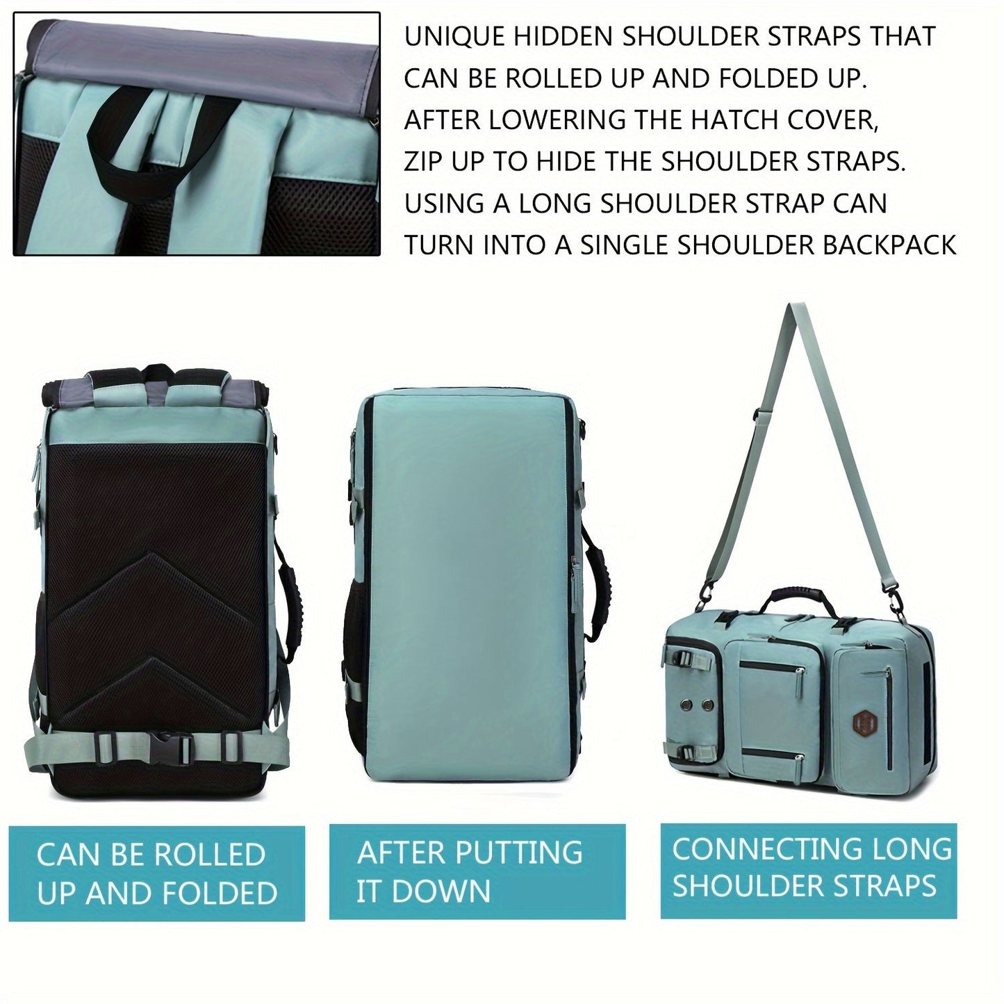 50L Large Capacity Travel Backpack with USB Charging - Unisex, Multi-Functional, Sports Style