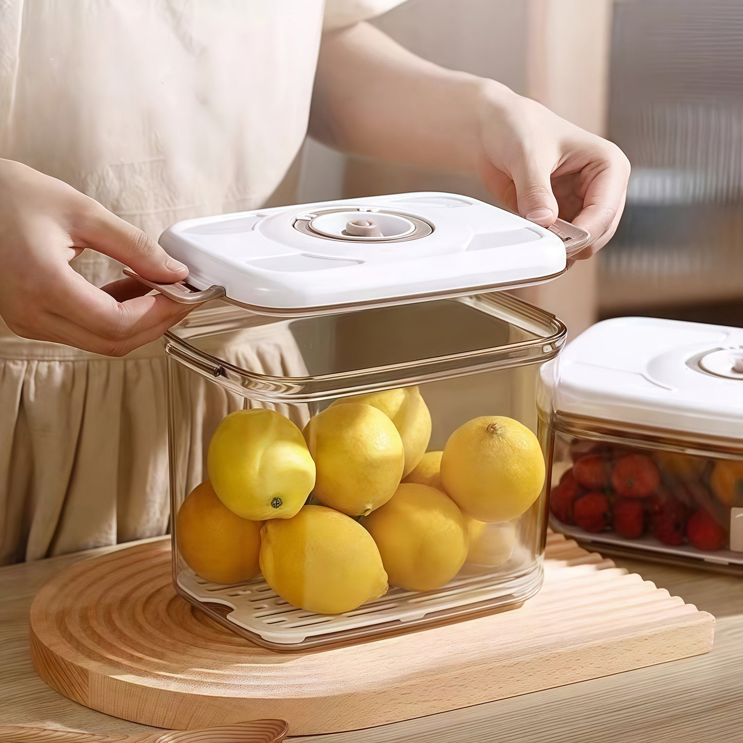 3pcs Awaoko Vacuum Sealer Containers - Airtight, Leakproof, Space-Saving Storage