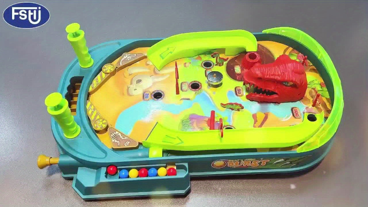 1pc Dinosaur Pinball Battle Table Game - Interactive Multi-in-1 Toy with Launch Marbles & Dinosaur Figure, Perfect STEM Gift for Kids, Skill Development