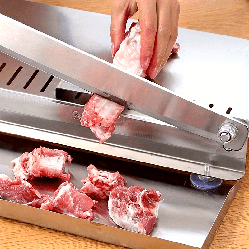 Easy-Clean Stainless Steel Manual Meat Slicer – Slice Frozen Beef, Vegetables & Bones Effortlessly | No Power Needed, Durable Kitchen Gadget