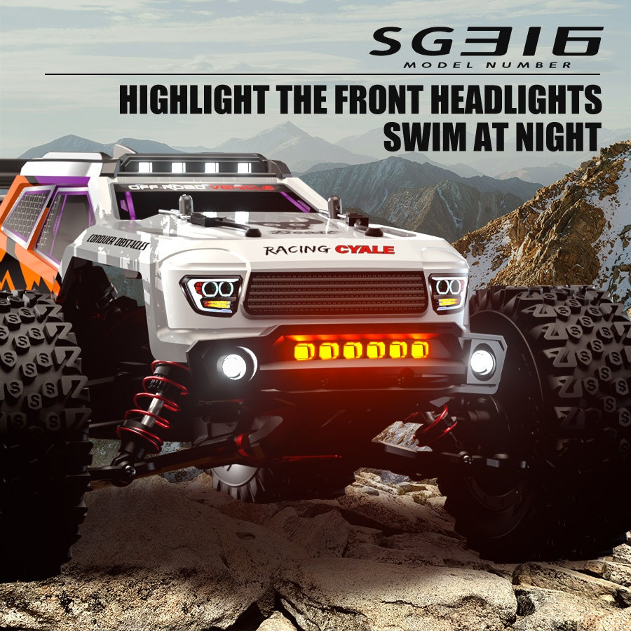 SG316PRO Brushed RC Car - 4WD All-Terrain Adventure with LED Lights