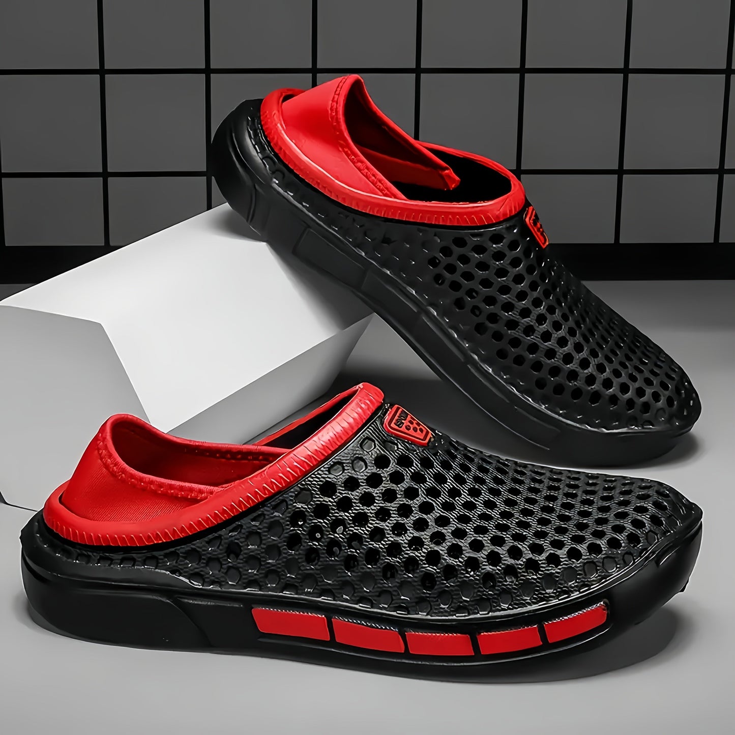 Men's Summer Breathable Slide Sandals - Dual Wear for Sports & Beach