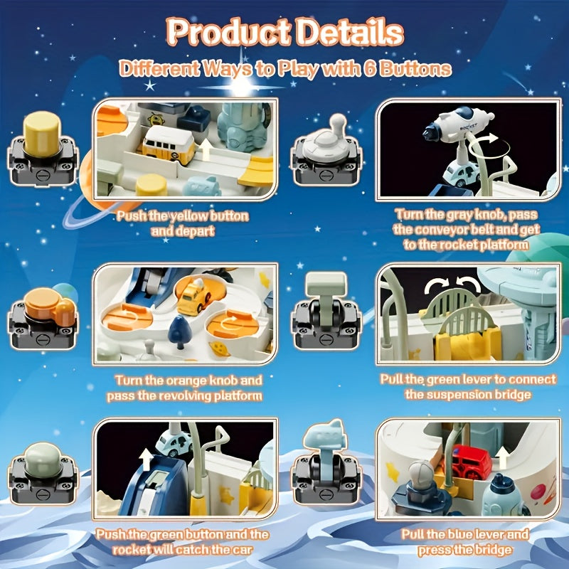 5pcs Interactive Leisure Toys Set with Pop-Up Animals & Cars for Kids