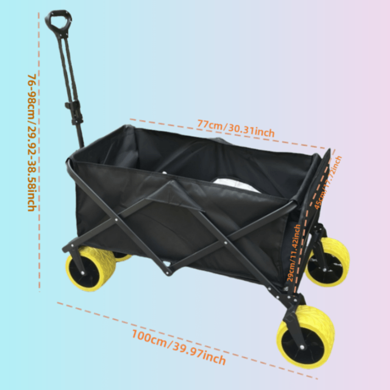 5pcs/1pc Camping Folding Cart with 360° Wheels for Beach Trips