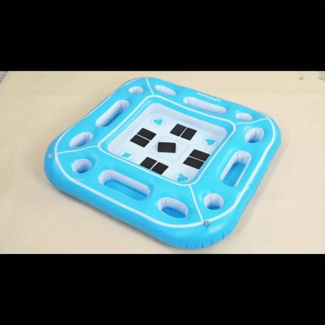 Large Inflatable Pool Card Table with Waterproof Cards & Cooler