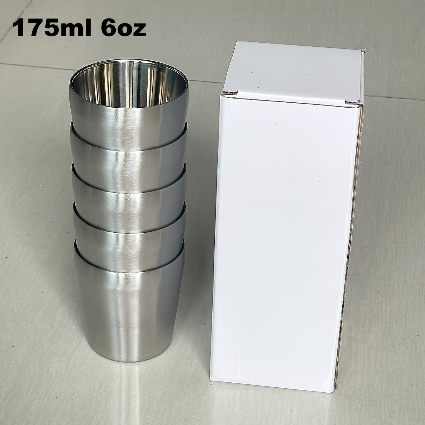 5pcs Stainless Steel Insulated Tumbler Cups 10oz - Durable & Stackable Metal Mugs for Hot & Cold Drinks